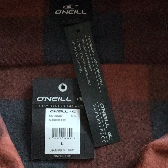 O’NEILL Men’s Arctic Check Superfleece Shirt Snap Down Soft Warm Cozy Large NWT - Picture 3 of 5